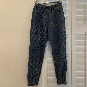 Johnny Was embroidered denim jogger pant